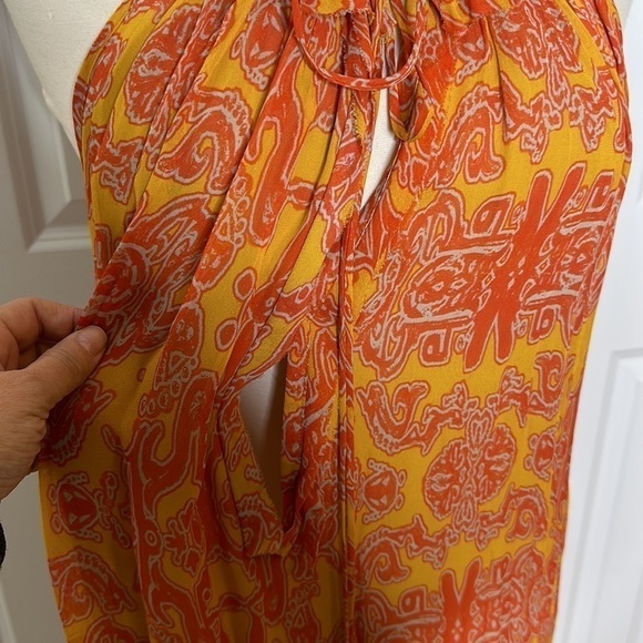 Animale Brazil Orange Printed Dress 42 - Picture 3 of 10